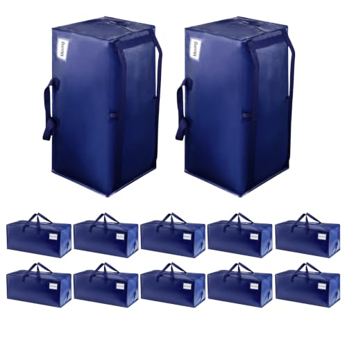 VENO 10 Pack Heavy Duty Moving Bags with Backpack Straps, Zippers & Handles, Extra Large Packing Bags for College Dorm Essentials, Moving Supplies Alternative to Cardboard Moving Boxes
