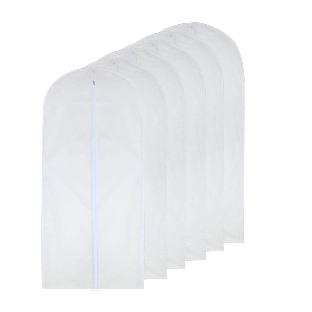 Garment Bags for Hanging Clothes 12 PCS Transparent Waterproof Dustproof Storage for Wardrobe Storage Suit Covers for Closet Cloth Cover Washable Clear Reuse Full Zipper for Suits Gowns 24''x40''