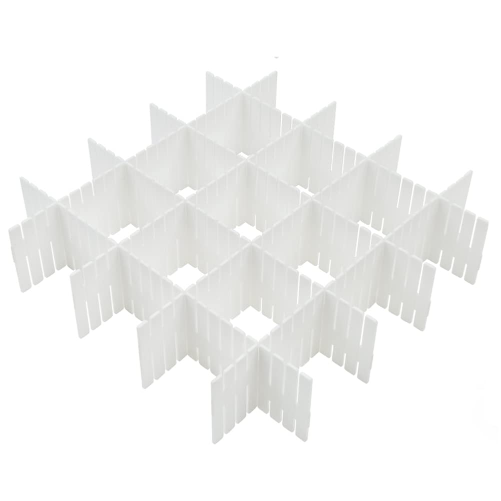 40Pcs Drawer Dividers, Adjustable Drawer Organizer for Socks, Underwear, Makeup, Can Help Tidy Kitchen, Bedroom, Dresser White