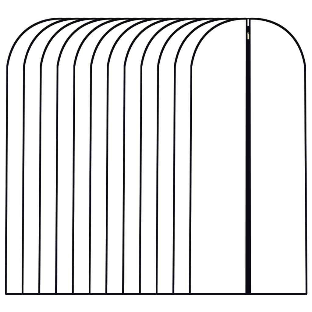 Garment Bags for Hanging Clothes 12 PCS Transparent Waterproof Dustproof Storage for Wardrobe Storage Suit Covers for Closet Cloth Cover Washable Clear Reuse Full Zipper for Suits Gowns 24''x40''
