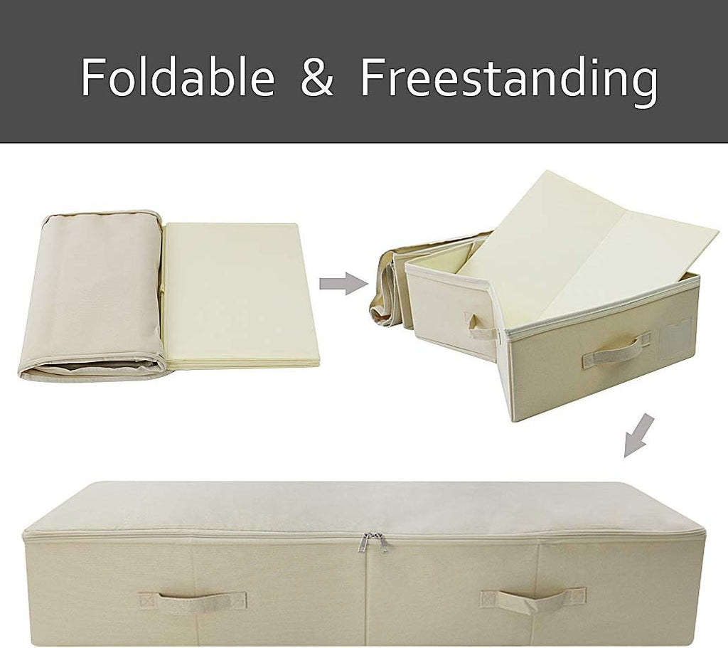 Extra Large Fabric Underbed Clothes Storage Bins with Lid for Wedding Dress