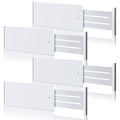 DoubleFill 4 Pcs 6 Inch High Drawer Dividers 15"-22" Adjustable, Wood Color