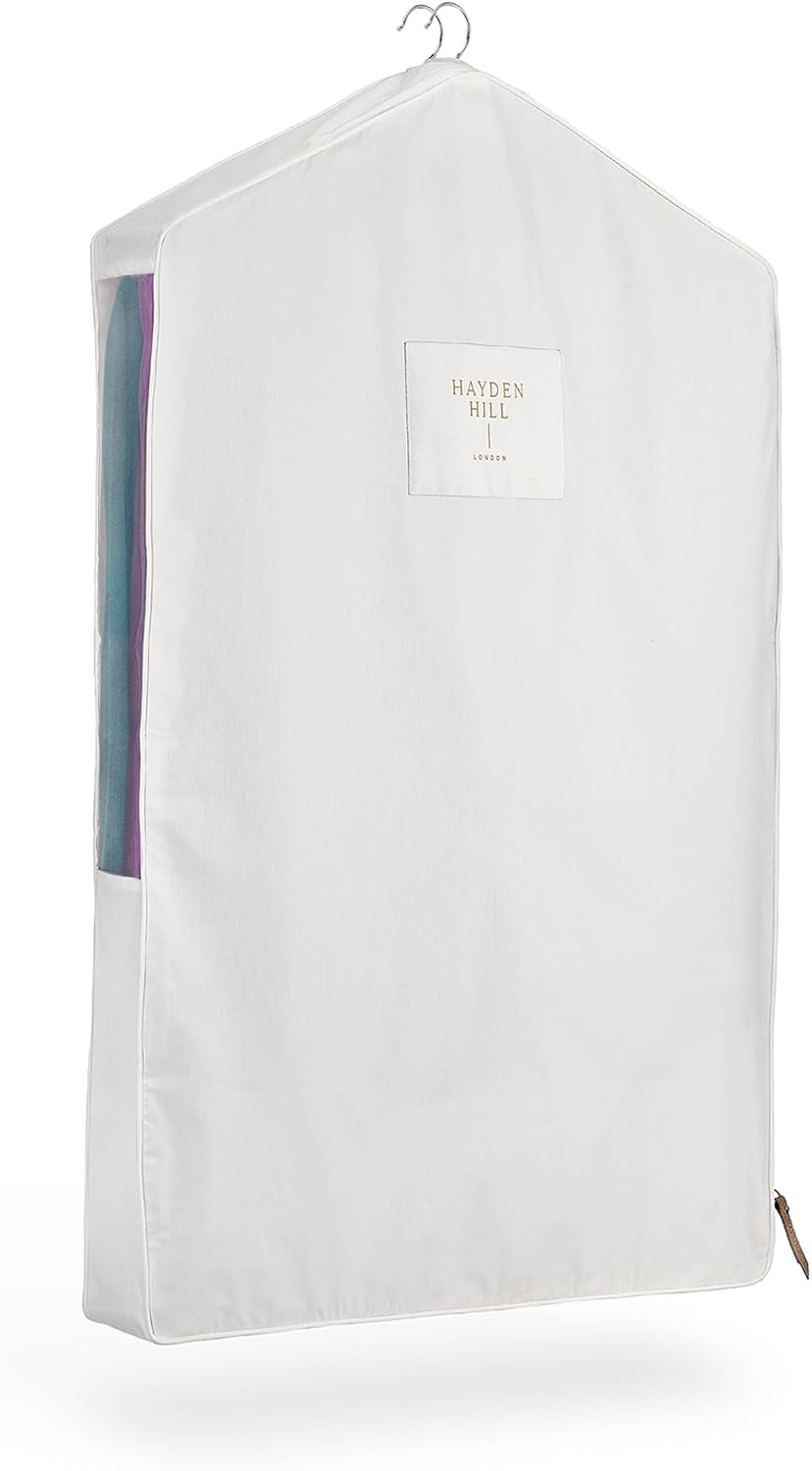 Hayden Hill Luxury Organic Cotton Garment Bag for Hanging Clothes Short 40"