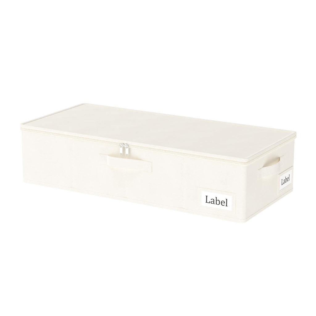 Yawinhe 27L UnderBed Storage Containers,2 Pack Closet Organizers,Beige
