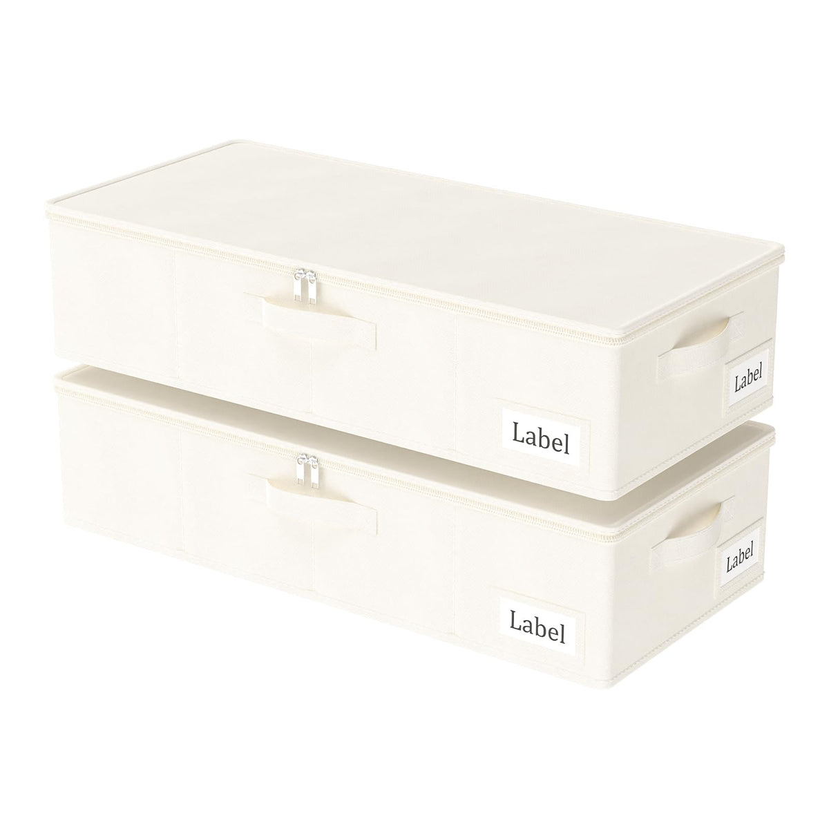 Yawinhe 27L UnderBed Storage Containers,2 Pack Closet Organizers,Beige