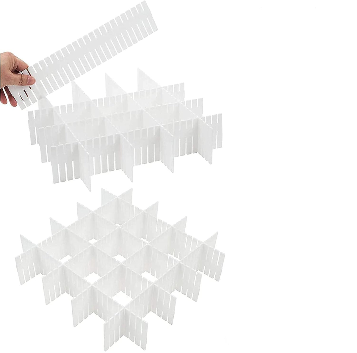 40Pcs Drawer Dividers, Adjustable Drawer Organizer for Socks, Underwear, Makeup, Can Help Tidy Kitchen, Bedroom, Dresser White