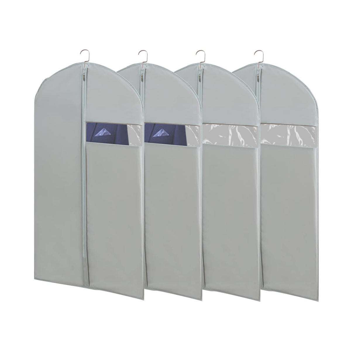Dress Bags for Gowns Long, 65'' Long Dress Clear Garment Bag(Set of 2, 23.3'' X 65'')