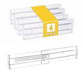 4 Pcs Drawer Dividers for Clothes,3.15" High 11.34"-19.69" clear