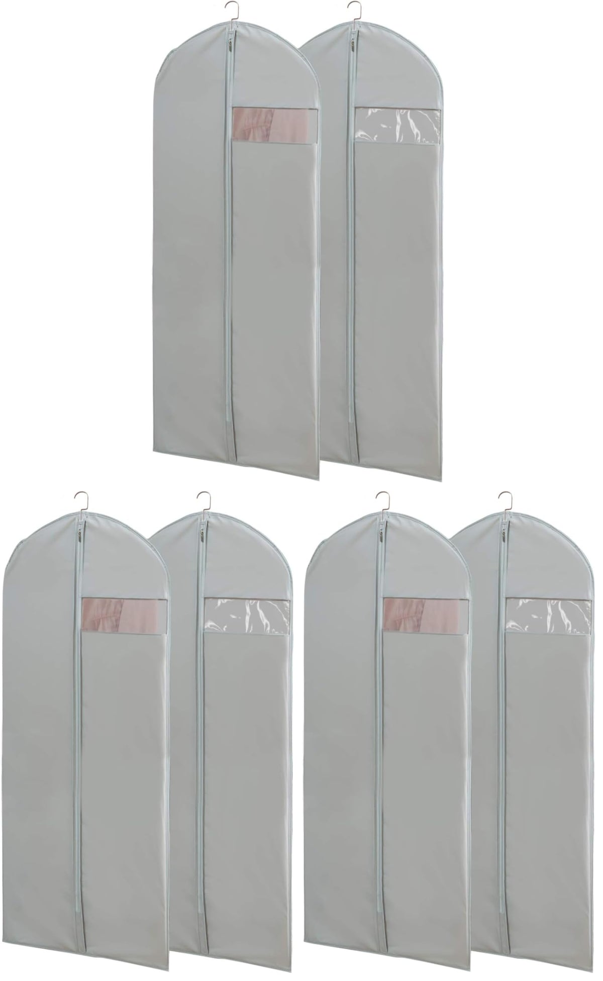 Dress Bags for Gowns Long, 65'' Long Dress Clear Garment Bag(Set of 2, 23.3'' X 65'')