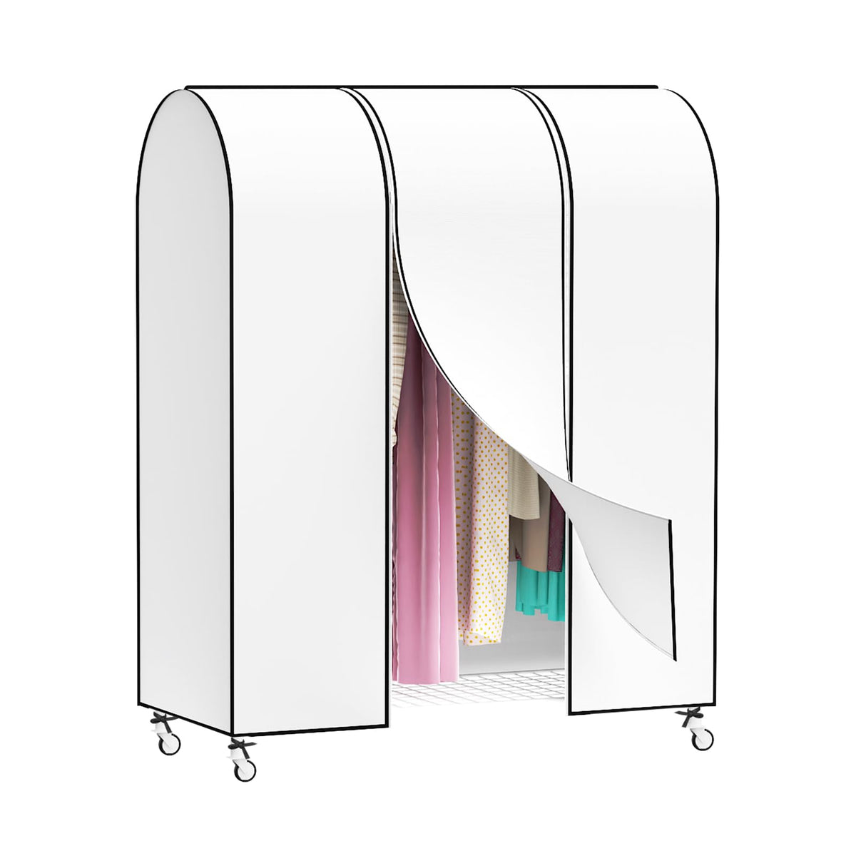 Zilink Clear Garment Rack Cover Transparent Clothes Rack Cover 50 in