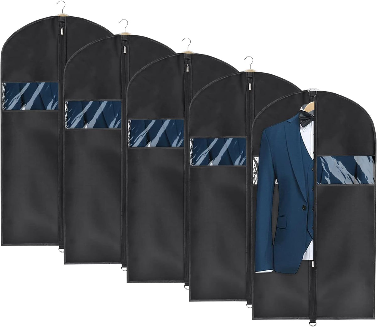 Univivi Garment Bag Suit Bag for Storage and Travel, 43 Inch, Set of 5