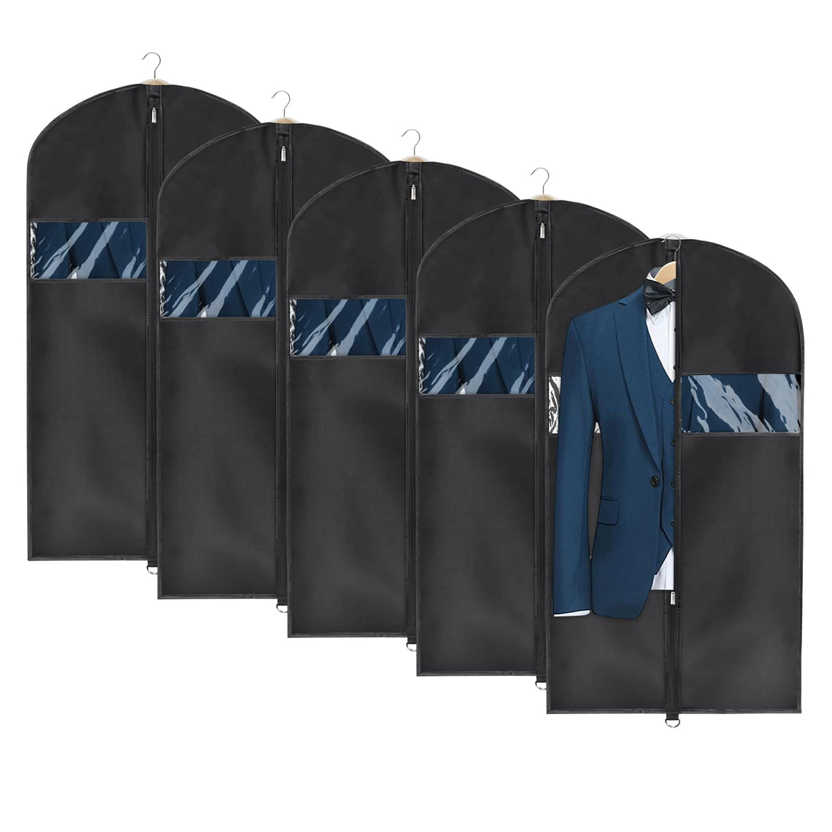 Univivi Garment Bag Suit Bag for Storage and Travel, 43 Inch, Set of 5