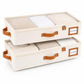 HOMELUX THEORY Under Bed Storage, Low Profile 2pc with Lid, Ivory