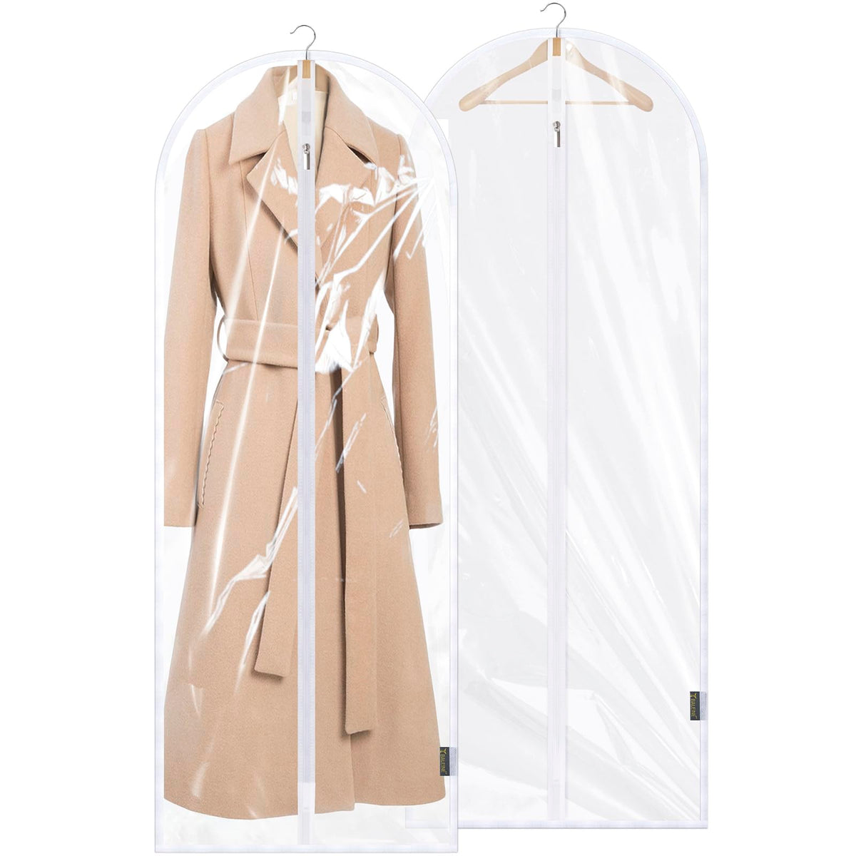 BALEINE 2PK Clear Garment Bags for Hanging Clothes, 40" Dress Suit Bag