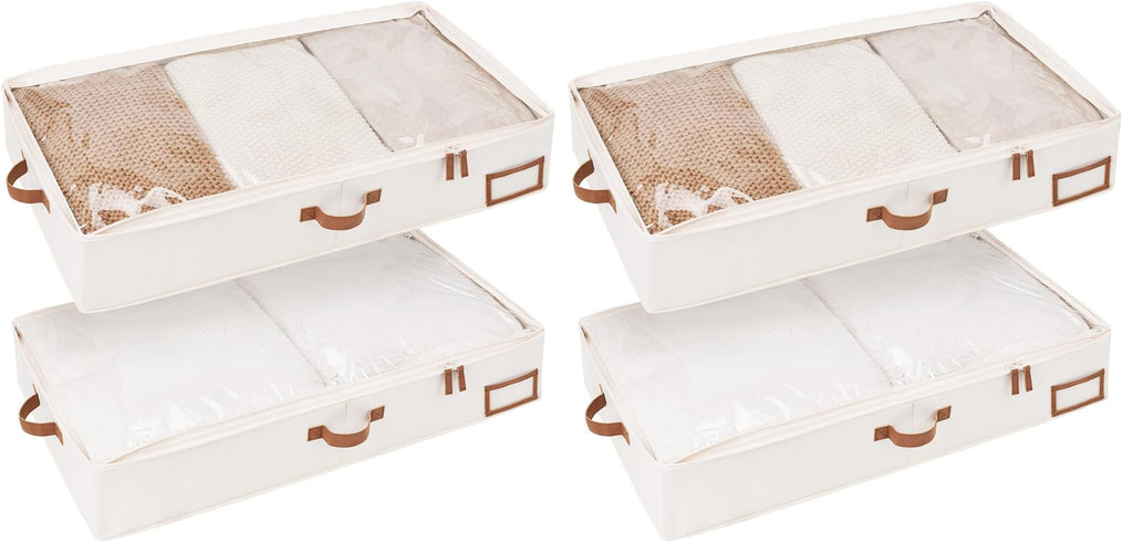 StorageWorks 6 Inch Low Profile Under Bed Storage Containers with Clear Lid
