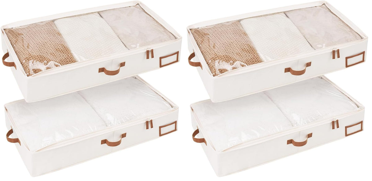 StorageWorks 6 Inch Low Profile Under Bed Storage Containers with Clear Lid