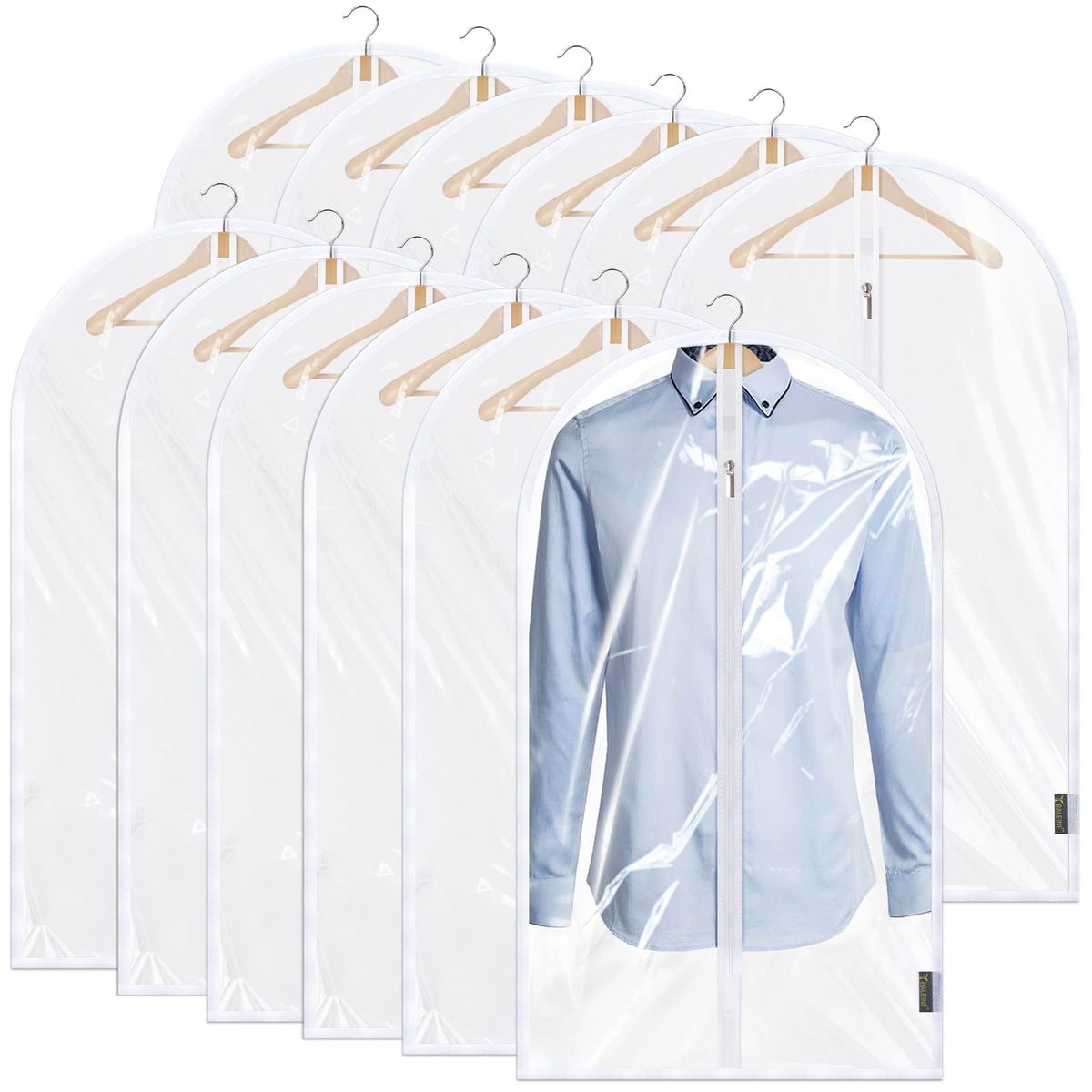 BALEINE 2PK Clear Garment Bags for Hanging Clothes, 40" Dress Suit Bag