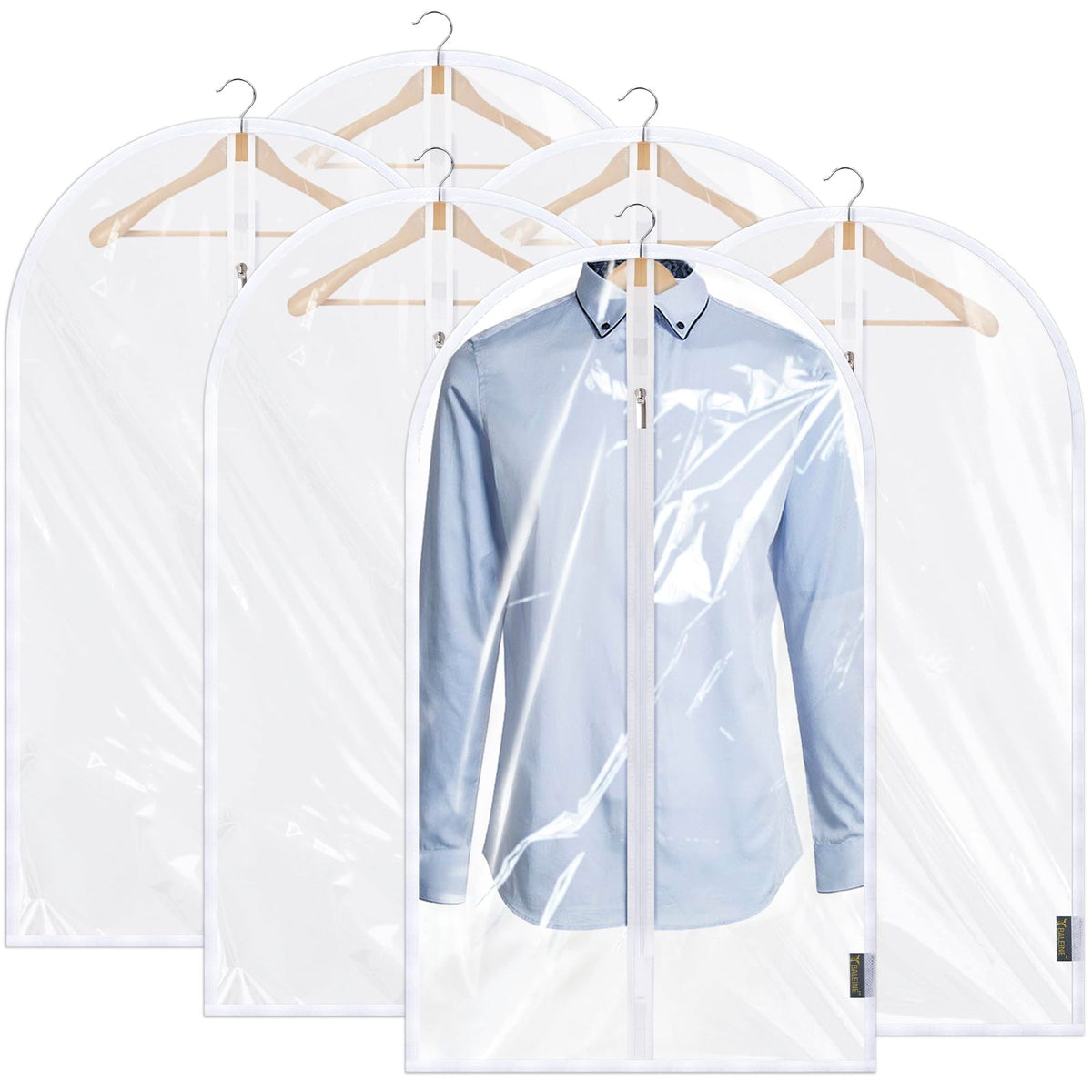 BALEINE 2PK Clear Garment Bags for Hanging Clothes, 40" Dress Suit Bag