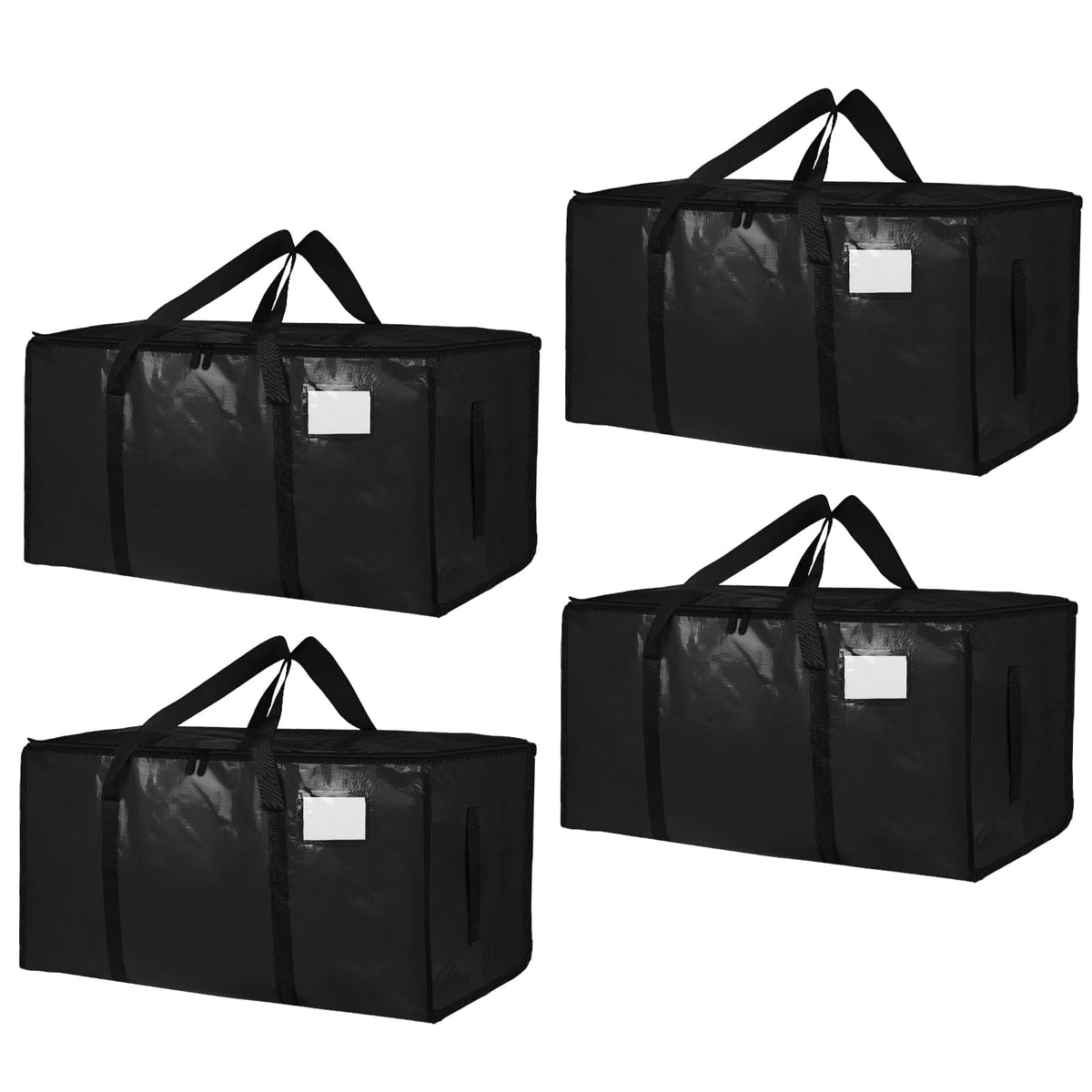 Moving Bags Extra Large 8 Pack - Heavy Duty Storage Totes with Wrap-Around Handles & Reinforced Zippers - Foldable Moving Box Alternative, Water-Resistant for Dorm, Closet & Under Bed Storage (Clear)