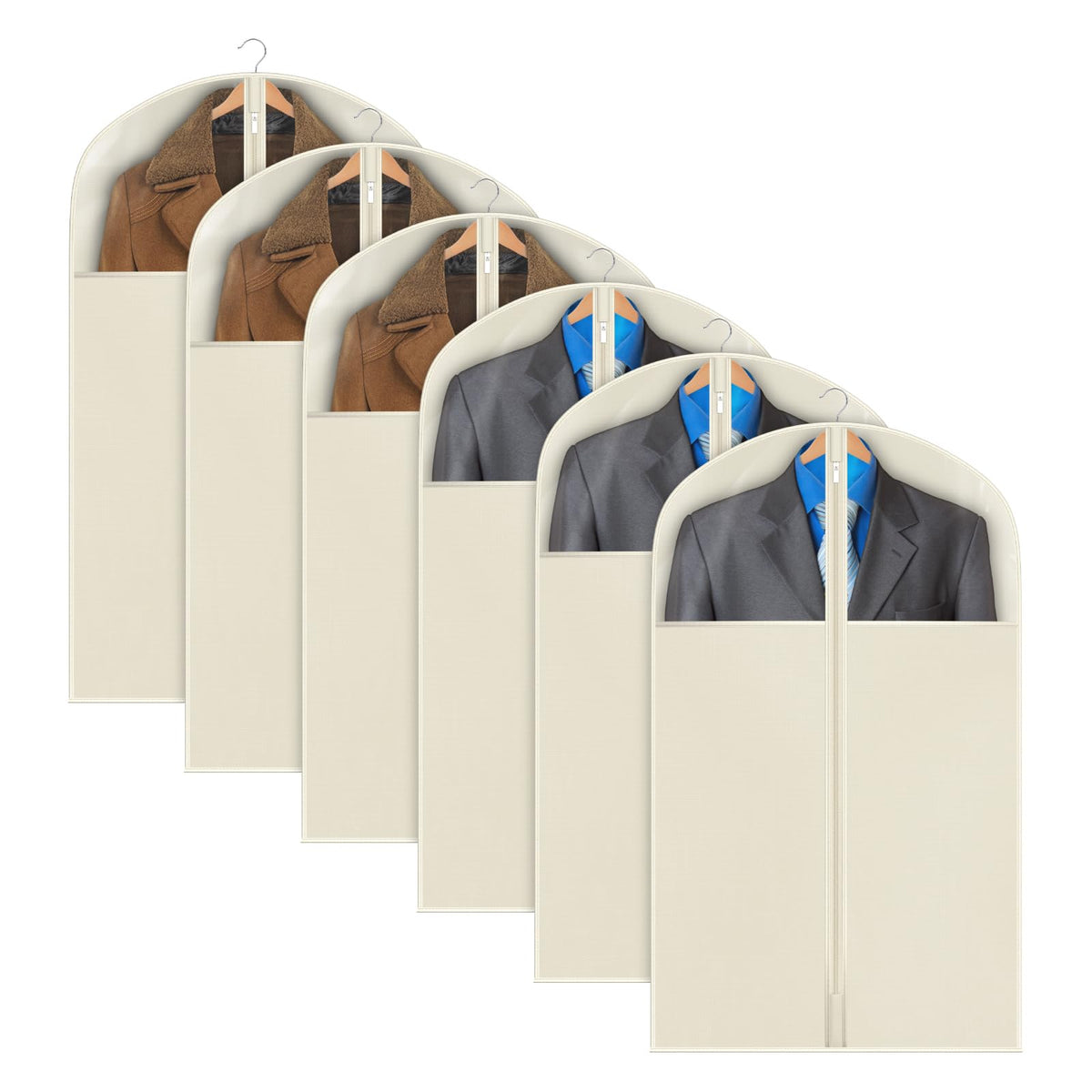 Univivi Garment Bag Suit Bag for Storage and Travel, 43 Inch, Set of 5