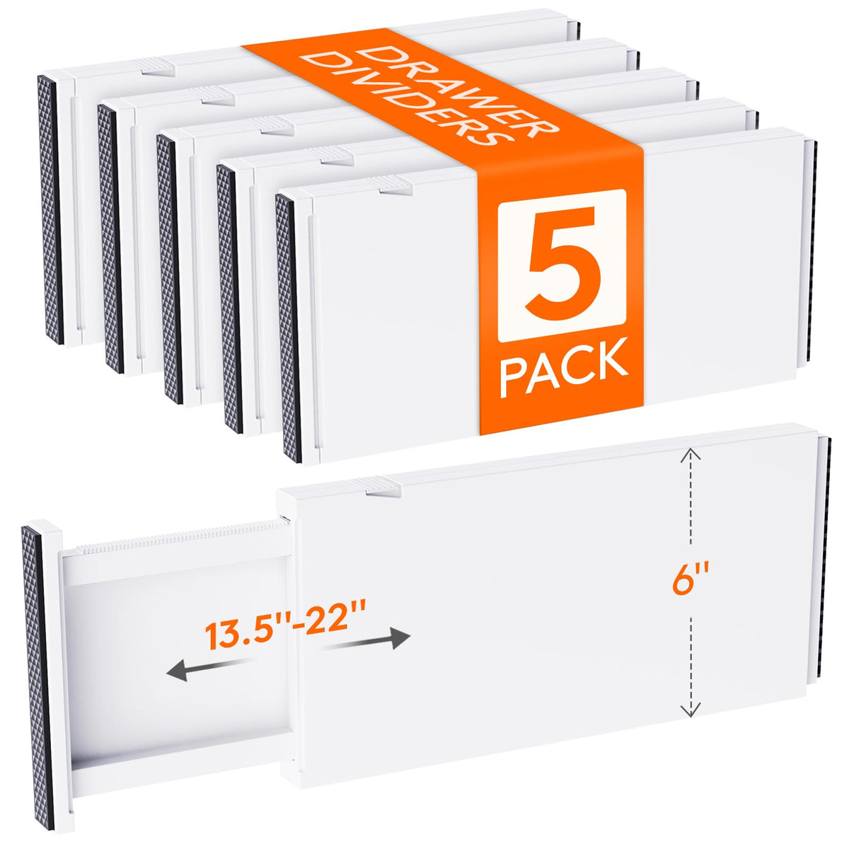Lifewit 5" Tall Upgrade Drawer Dividers, Adjustable Deep Drawer Organizer