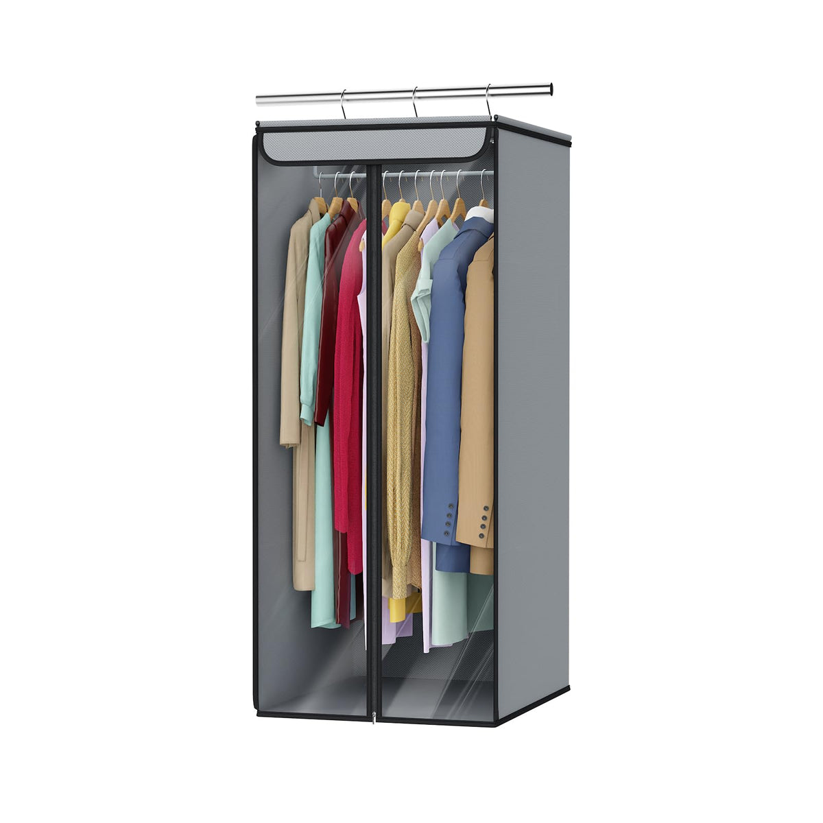 Univivi Garment Bags for Hanging Clothes, Cloth Bag 54 In, 2 PCS, Grey