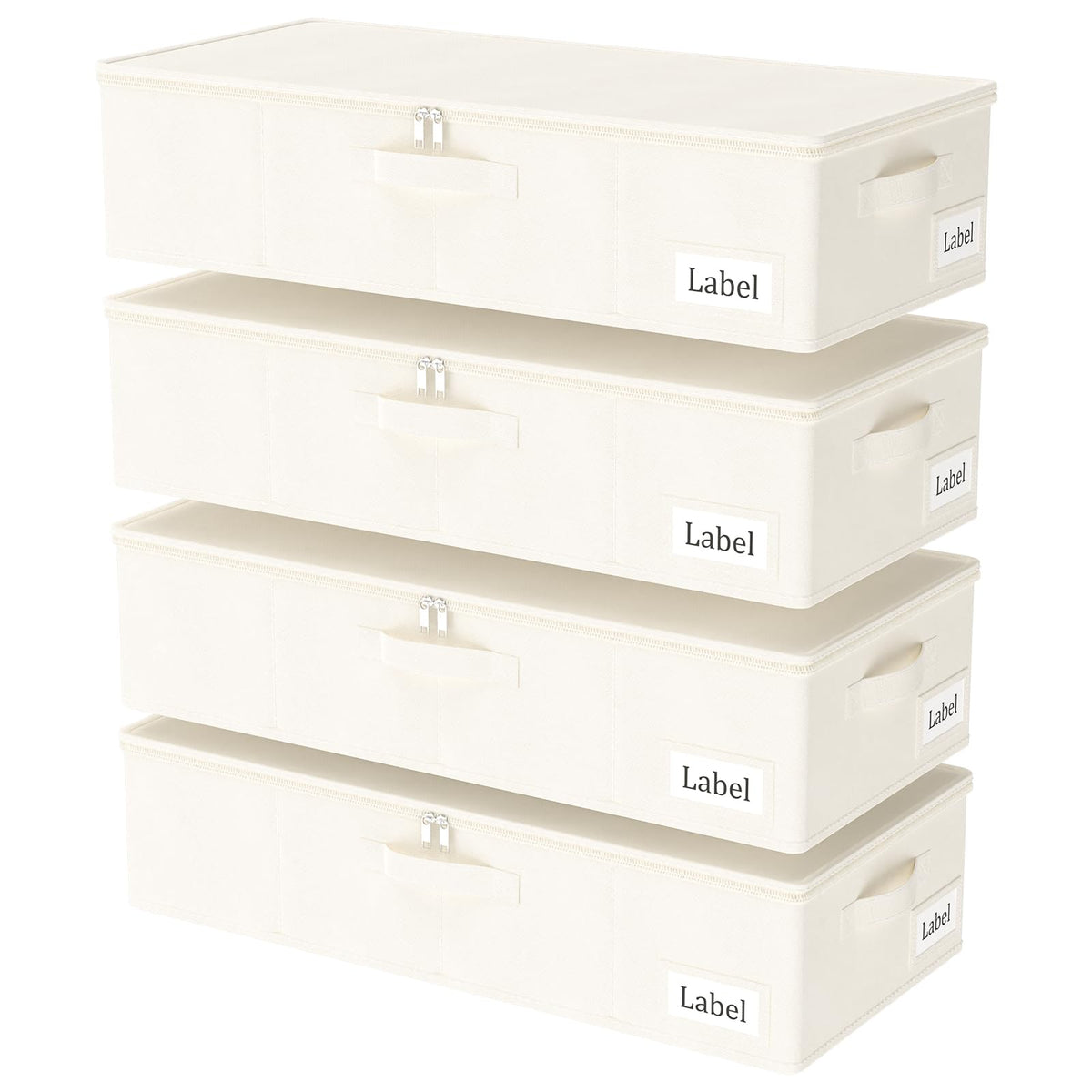 Yawinhe 27L UnderBed Storage Containers,2 Pack Closet Organizers,Beige