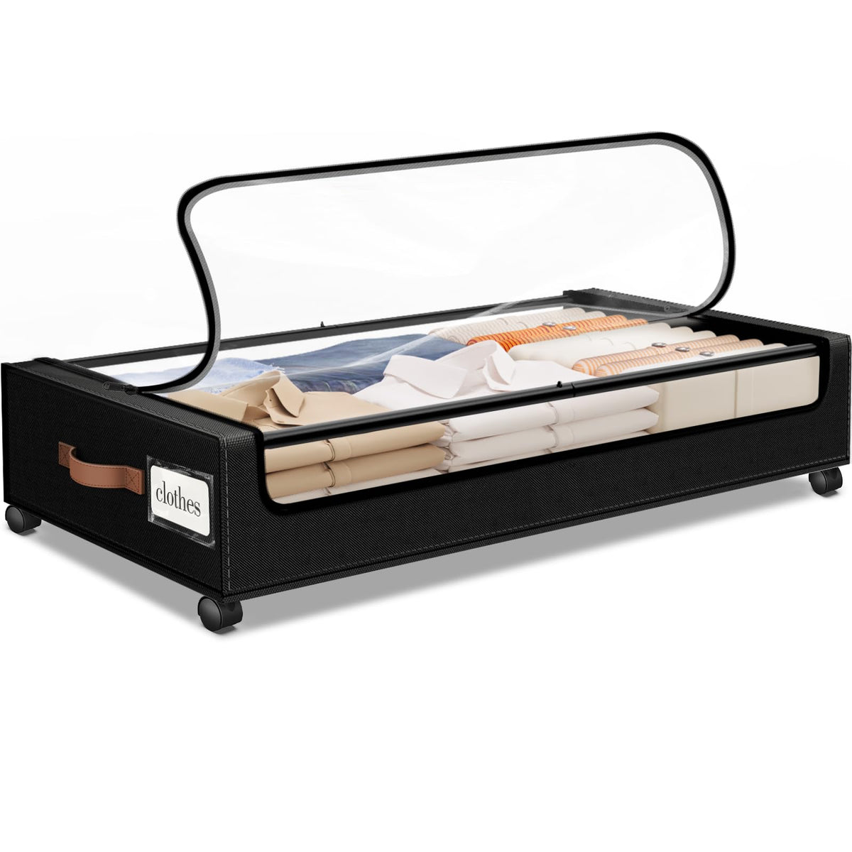 Under Bed Storage with Wheels 2Pack Storage Containers with Clear Window