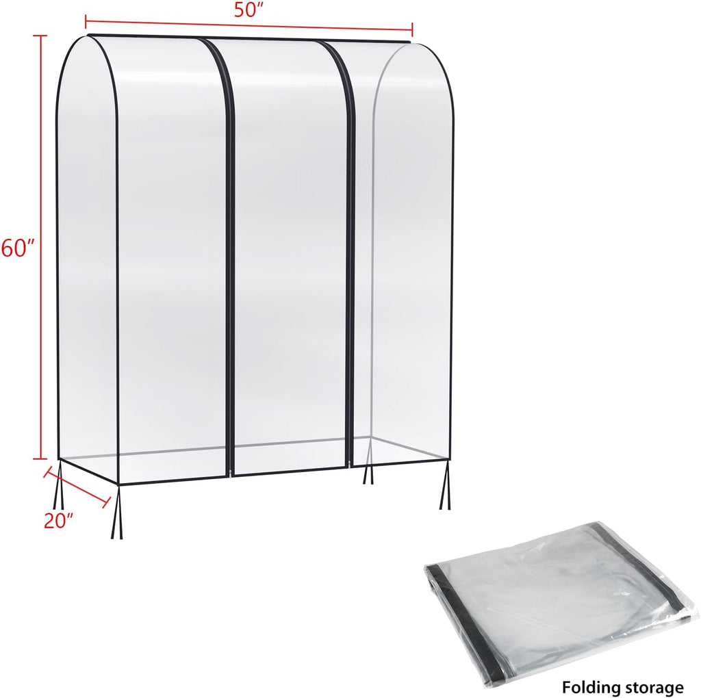 Zilink Clear Garment Rack Cover Transparent Clothes Rack Cover 50 in
