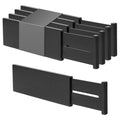 Utoplike Bamboo Kitchen Drawer Divider, Black Utensil Drawers Organizer