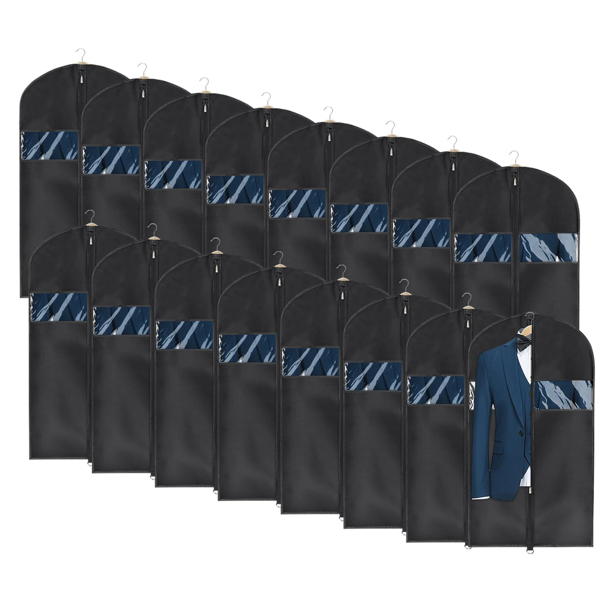 Univivi Garment Bag Suit Bag for Storage and Travel, 43 Inch, Set of 5
