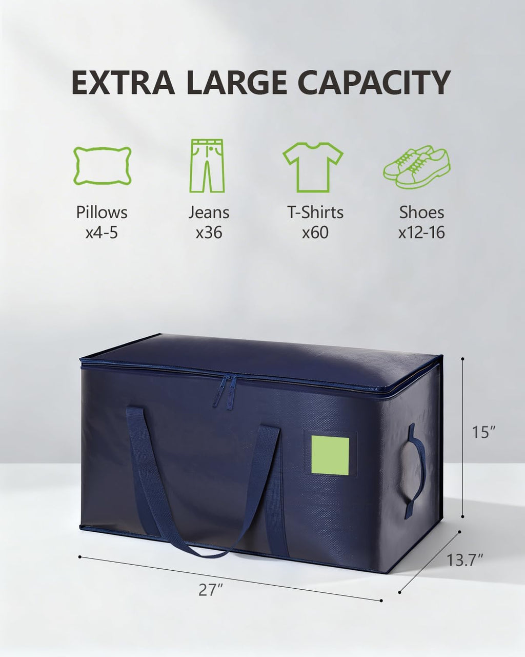 Heavy Duty Moving Bags with Wide‑opening, 8 Pack, 24 Gal, Blue