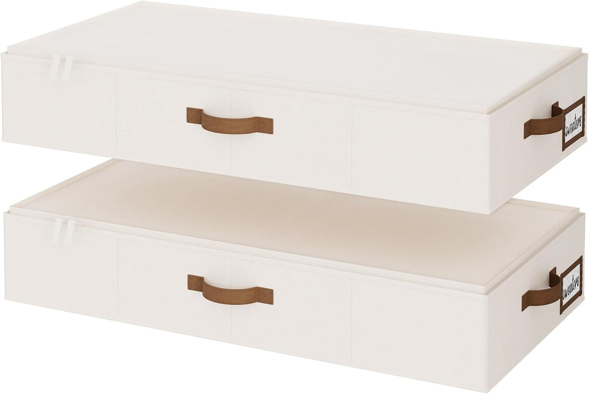 StorageWorks 6 Inch Low Profile Under Bed Clothes Storage Bins with Lids