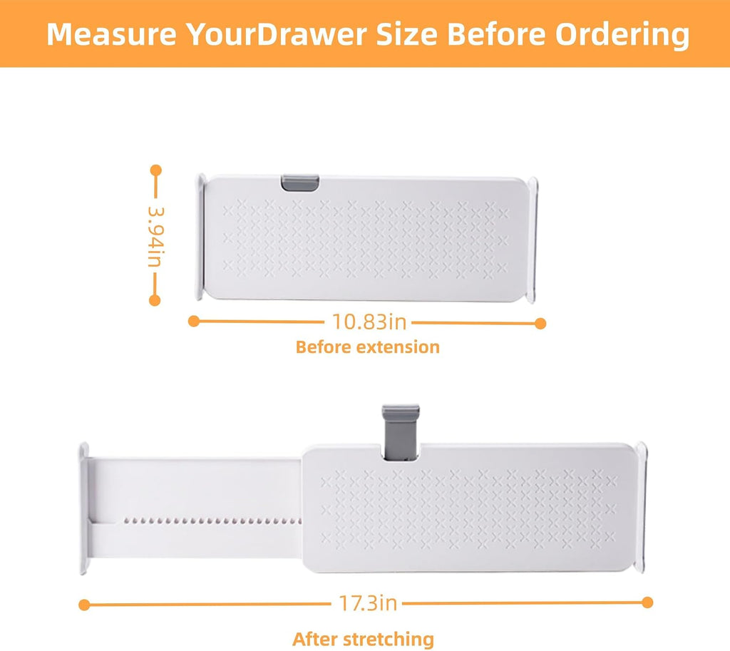 Adjustable Drawer Dividers, Storage Organizers, (2 Pack)