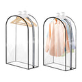 4 Pack Clear Garment Bags, 40" With 10" Gusset, Side Zipper