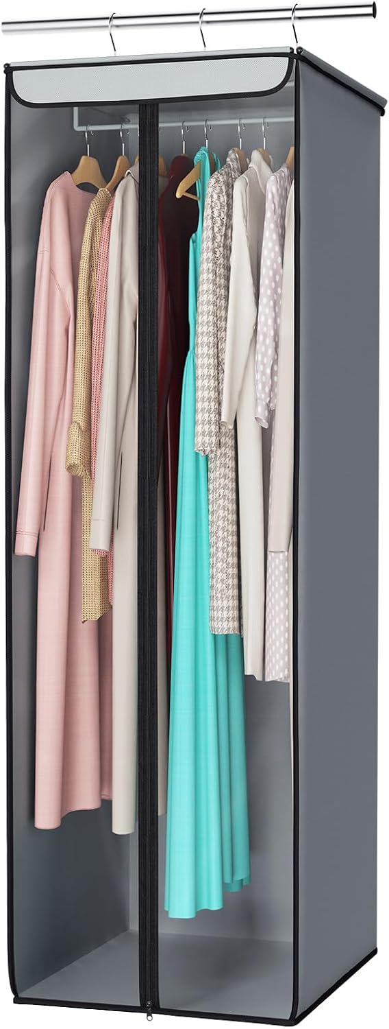 Univivi Garment Bags for Hanging Clothes, Cloth Bag 54 In, 1 PCS, Grey
