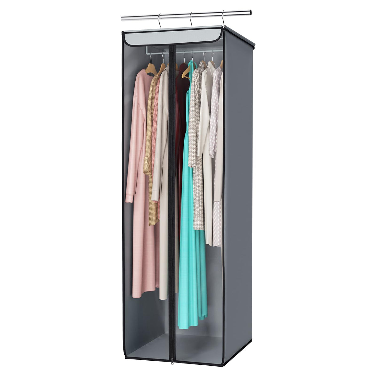 Univivi Garment Bags for Hanging Clothes, Cloth Bag 54 In, 2 PCS, Grey