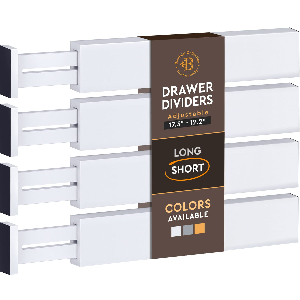 6-Pack Drawer Dividers 6-Inch High Dresser Drawer Organizer 11.5 to 17 Inch