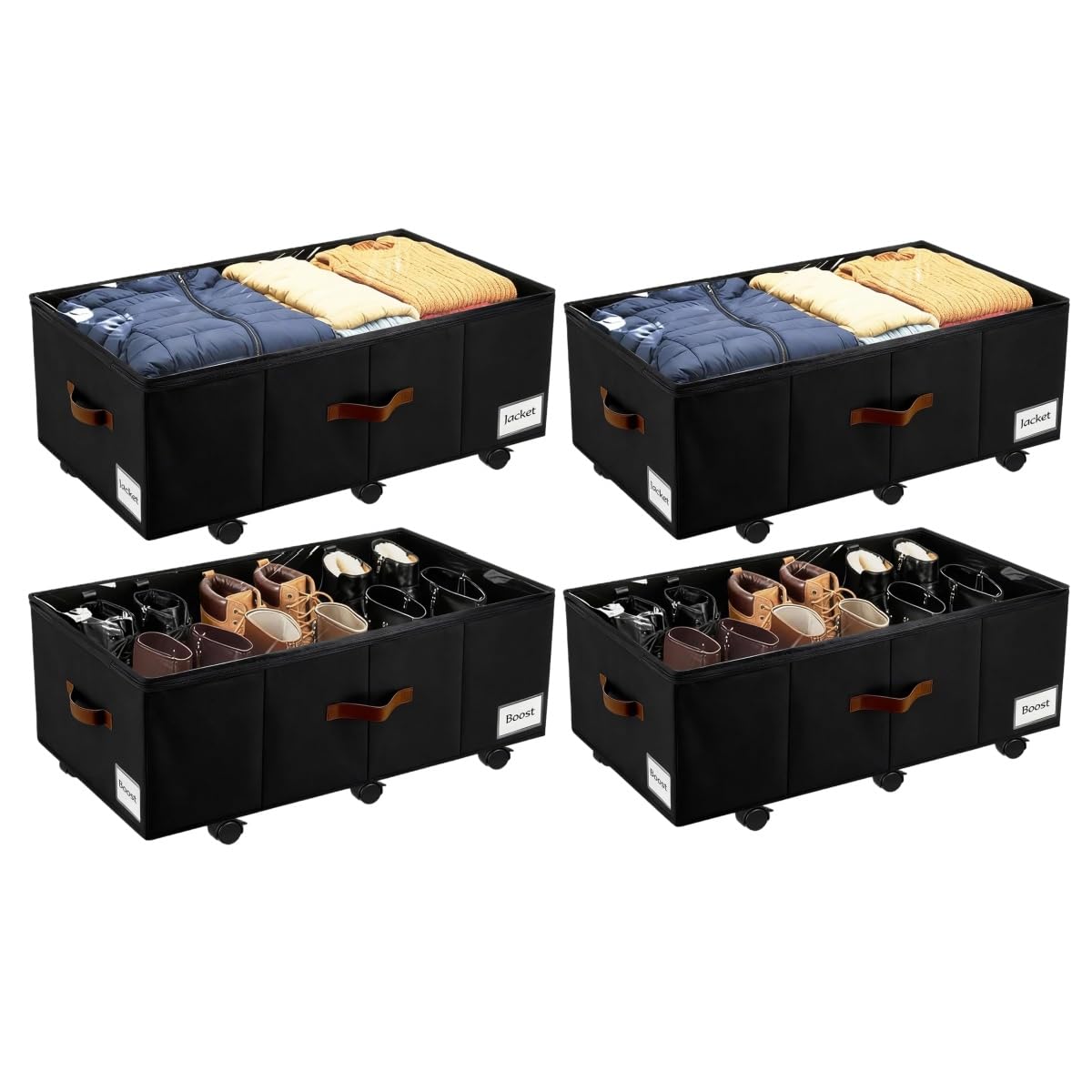 Under Bed Storage with Wheels, Dorm Room Organizer for Clothes Shoes Toys