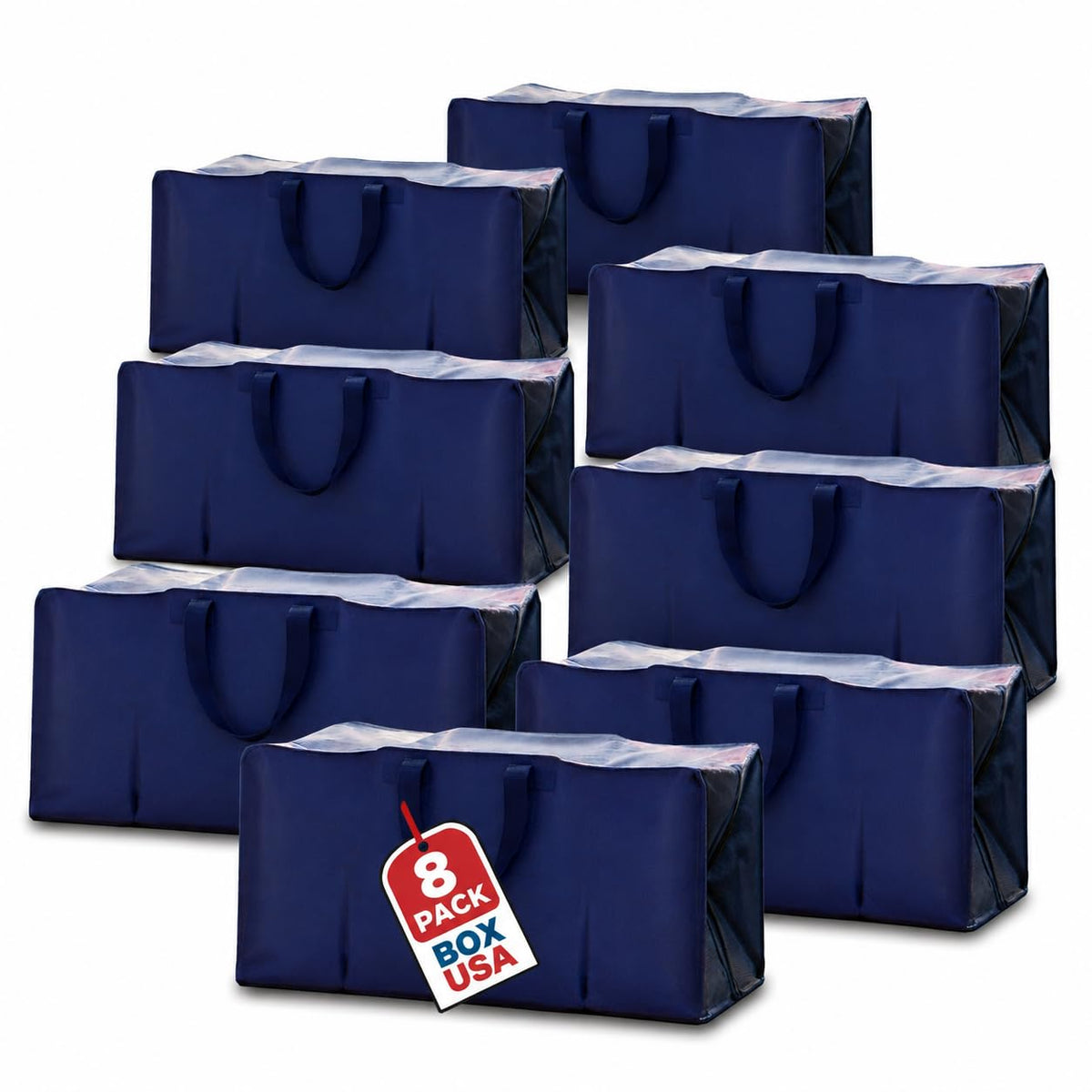 PACKING BAGS 4-Pack XL Moving Bags with Strong Handles & Zippers, Clear