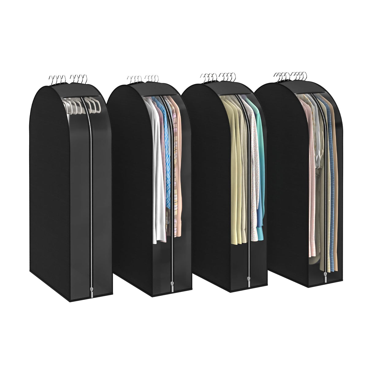 Clear Garment Bags for Hanging Clothes, 4-Pack, 2x40"+2x50"