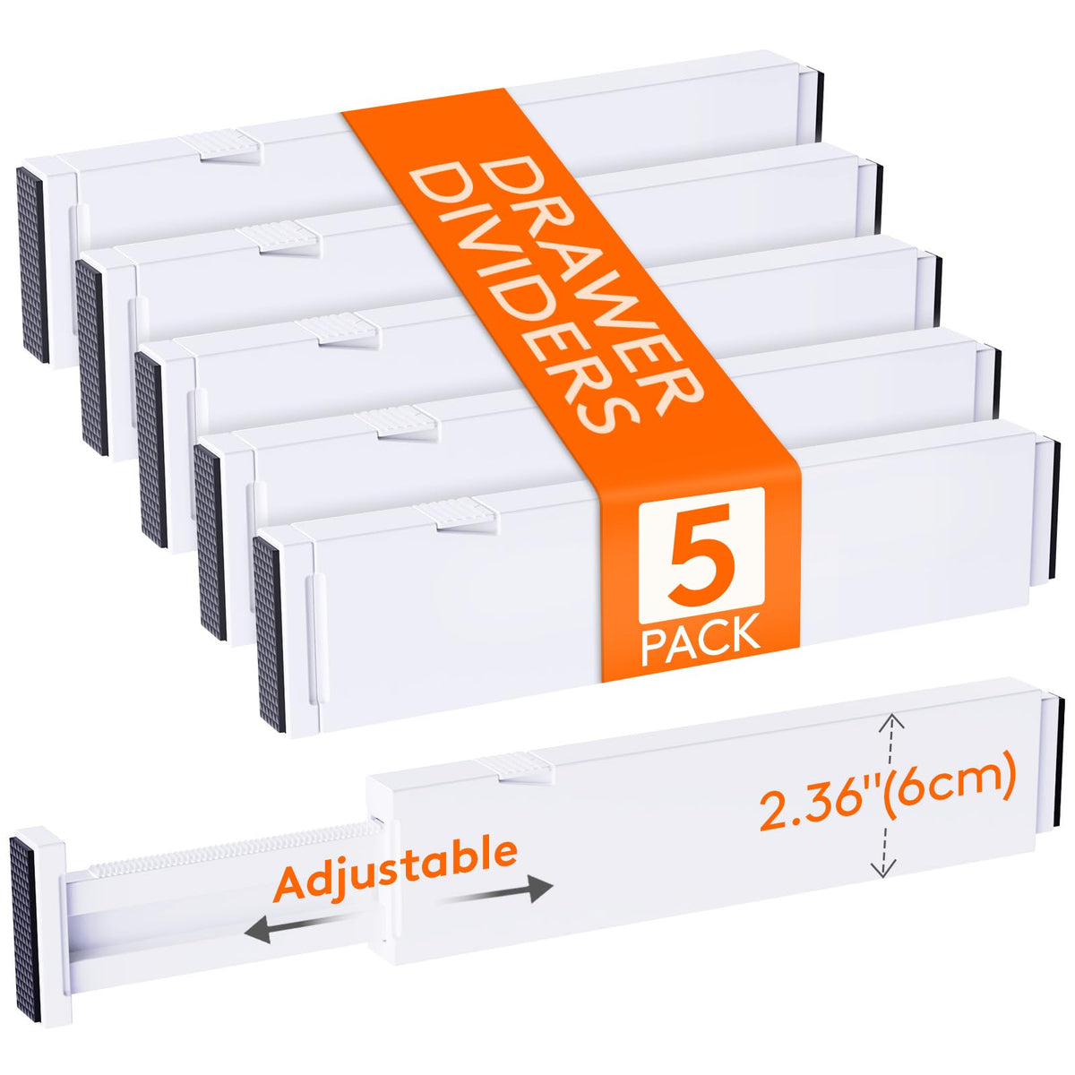 Lifewit 2.36" Upgrade Kitchen Drawer Dividers, Adjustable Drawer Organizer