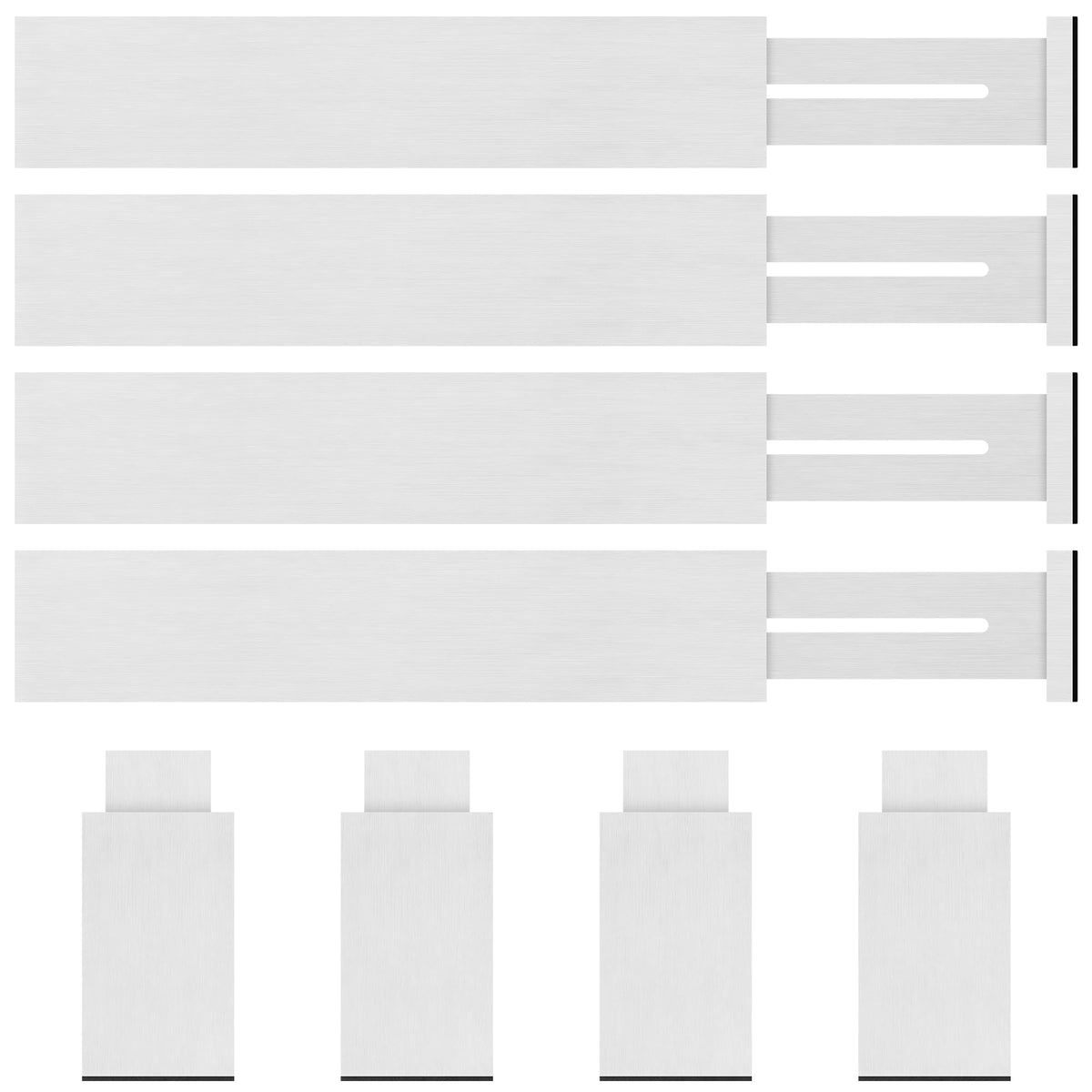 4 Pack Bamboo Drawer Dividers 2.6" High, Adjustable from 12 Inch to 17 Inch