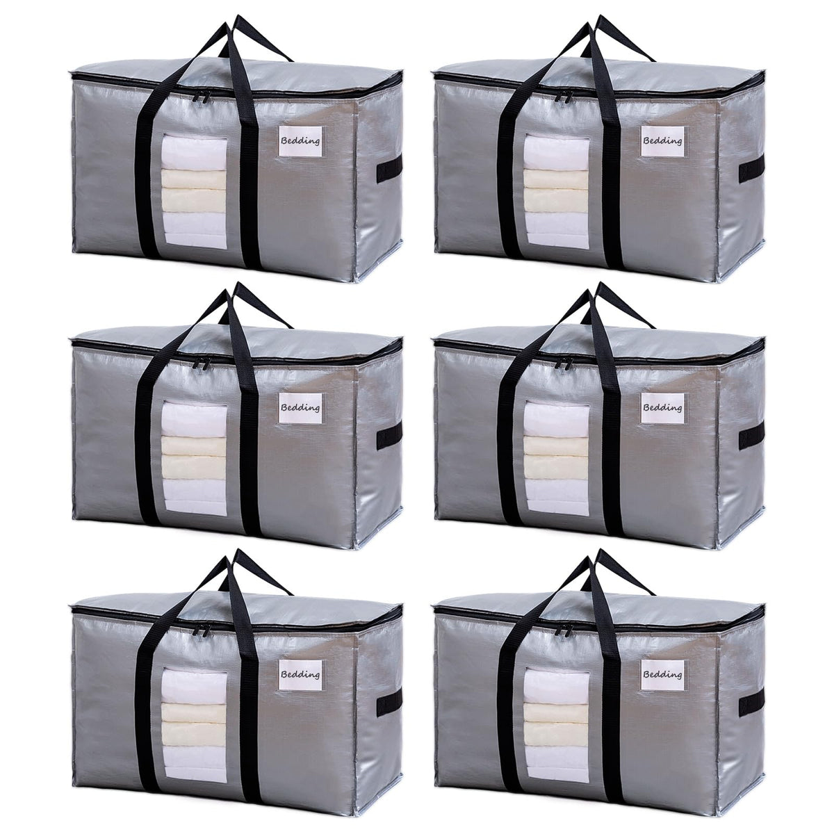 TAILI 4 Pack Blue Extra Large Moving Bags,Storage Bags with Visible Window