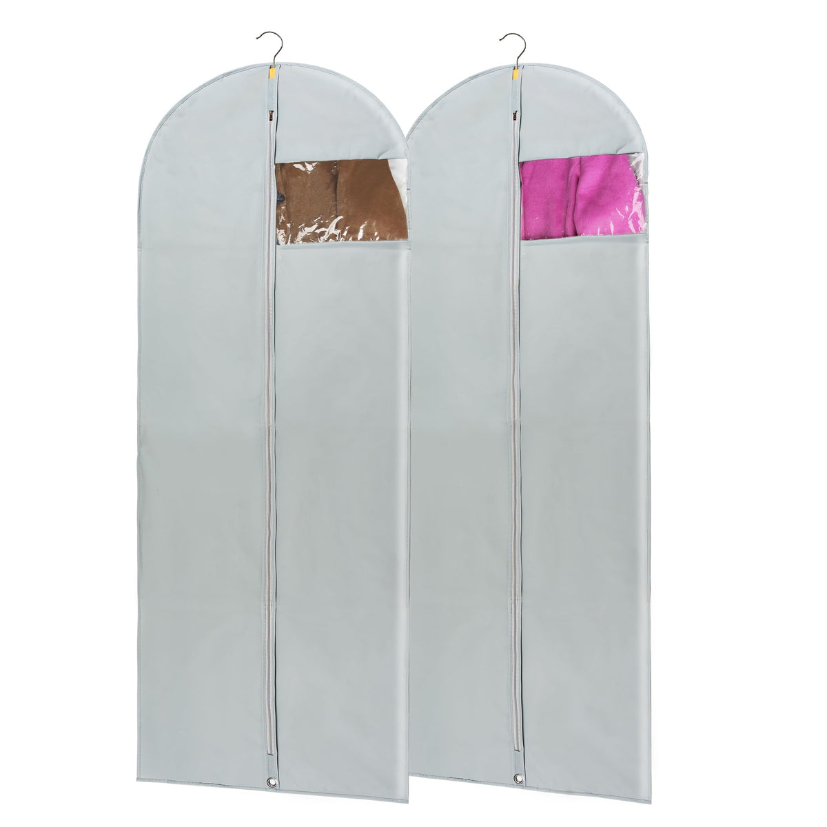 MsKitchen Garment Bags 12 Pack, 24 x 40 Hanging Clothes Storage Bags, Translucent PEVA Garment Covers with Full Zipper for Suits and Dresses