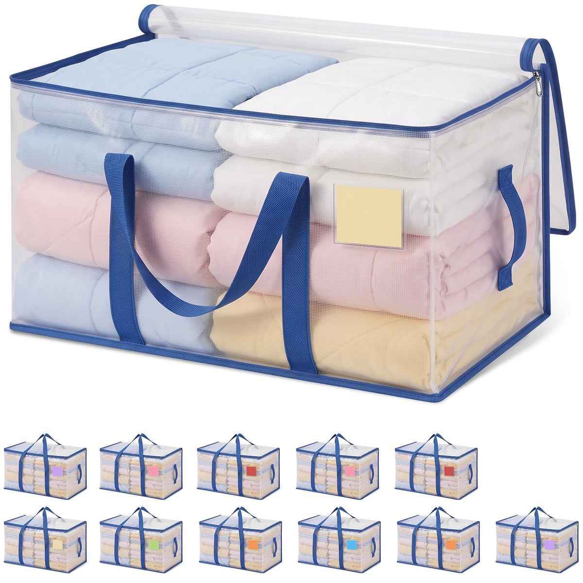 Heavy Duty Moving Bags with Wide‑opening, 8 Pack, 24 Gal, Blue