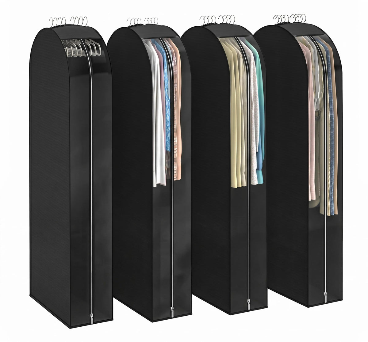 Clear Garment Bags for Hanging Clothes, 4-Pack, 2x40"+2x50"