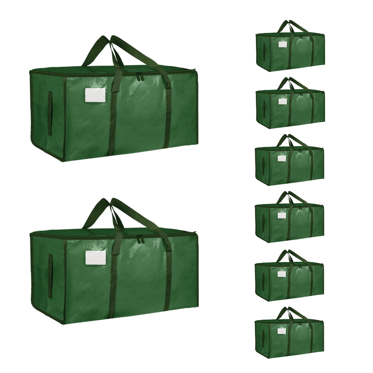 Moving Bags Extra Large 8 Pack - Heavy Duty Storage Totes with Wrap-Around Handles & Reinforced Zippers - Foldable Moving Box Alternative, Water-Resistant for Dorm, Closet & Under Bed Storage (Clear)
