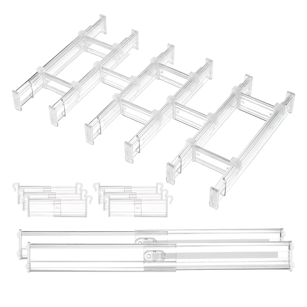 Vtopmart 4" Regular Upgrade Drawer Dividers for Clothes, 12.8"-22.3" 4 Pack