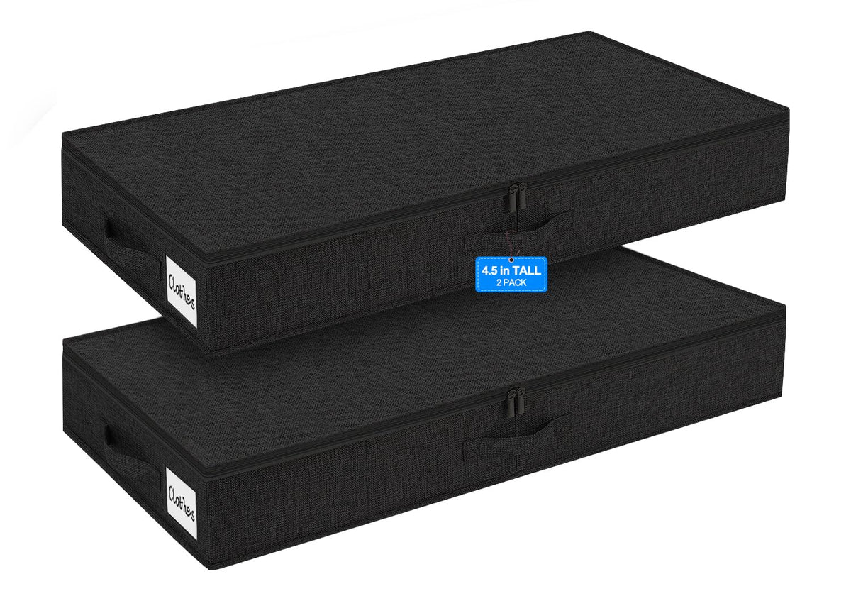punemi 6 in Tall Under Bed Storage Containers with Lids, 2 Pack, Grey